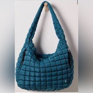 LIKE NEW! Free People Movement Quilted Carryall Bag in dark teal